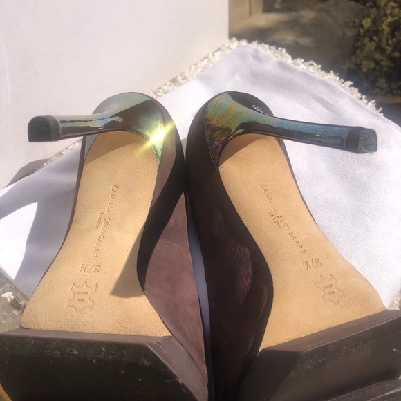 Camilla Skovgaard Pumps with "Saw" Platform, Metal Effect Heels. US 7, Euro 37. - Picture 6 of 14